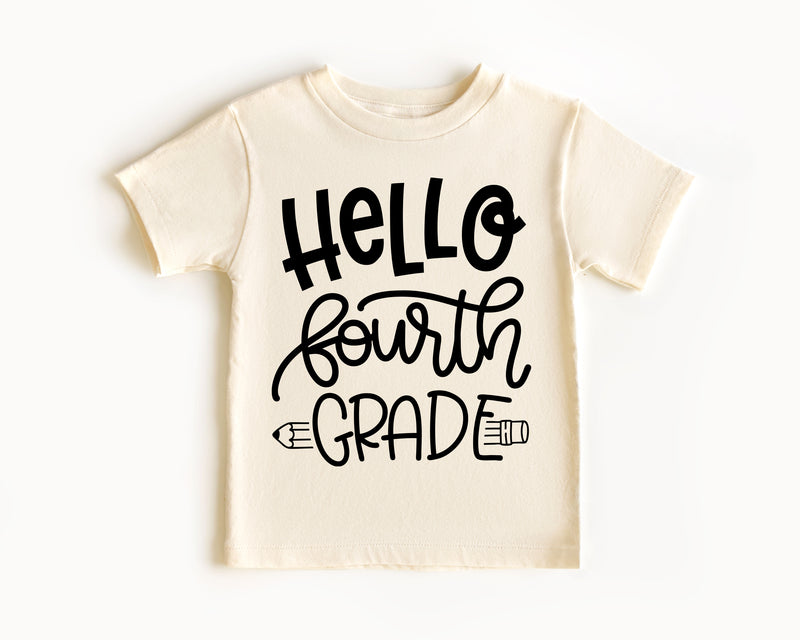 Hello Fourth Grade - Kids Tee | Handwritten