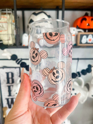 Neutral Mouse Pumpkins - 16oz Beer Can Coffee Glass
