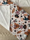 Spooky Cute Pumpkins Minky Throw Blanket