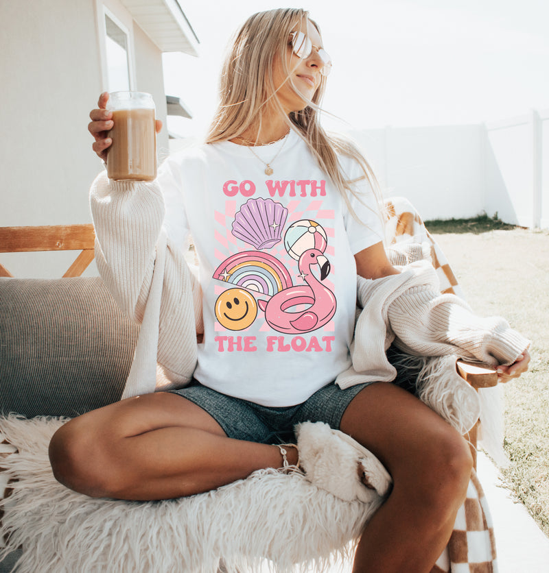 Go with the Float | Pink - Comfort Colors Adult Tee