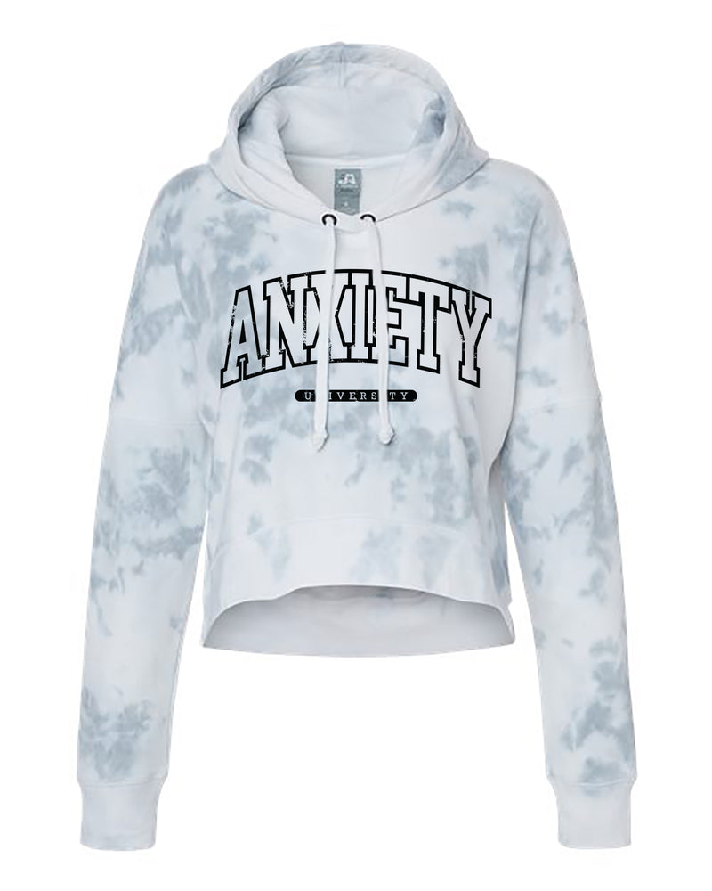 Anxiety University - Grey Dye Women's Cropped Hoodie