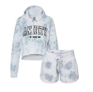 Grey Tie Dye Women's Fleece Sweatpants