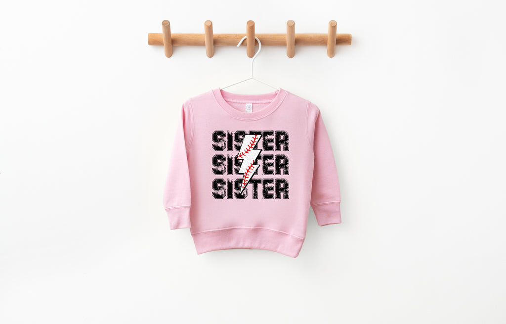 Baseball Sister Bolt - Kids Fleece Sweatshirt