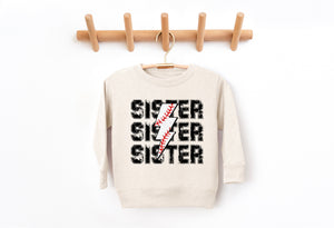 Baseball Sister Bolt - Kids Fleece Sweatshirt