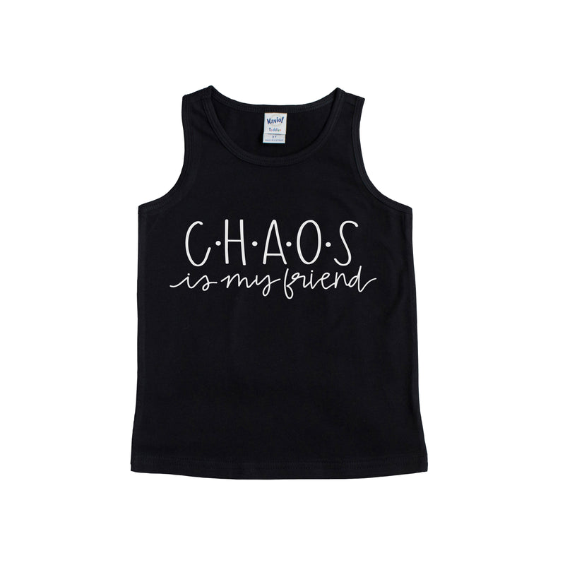 Chaos is my Friend - Black Kids Tank / Size 3T