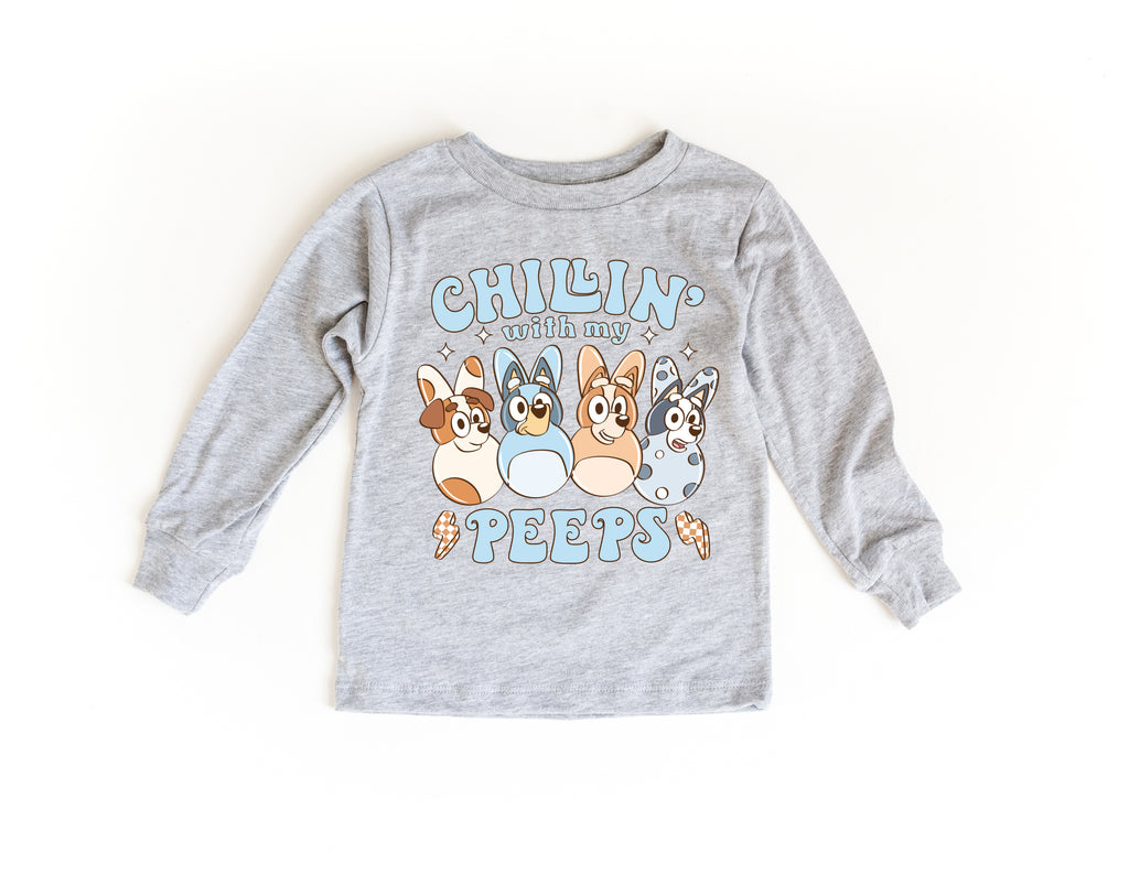 Chillin with my Puppy Peeps - Kids Long Sleeve