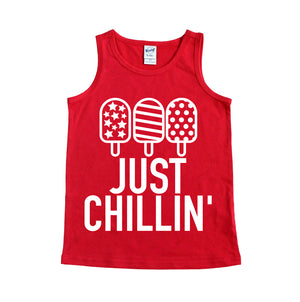 Just Chillin' - Red Kids Tank
