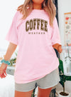 Coffee Weather - Comfort Colors Unisex Adult Tee | Brown ink