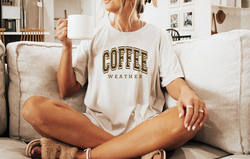 Coffee Weather - Bella + Canvas Unisex Adult Tee | Brown ink