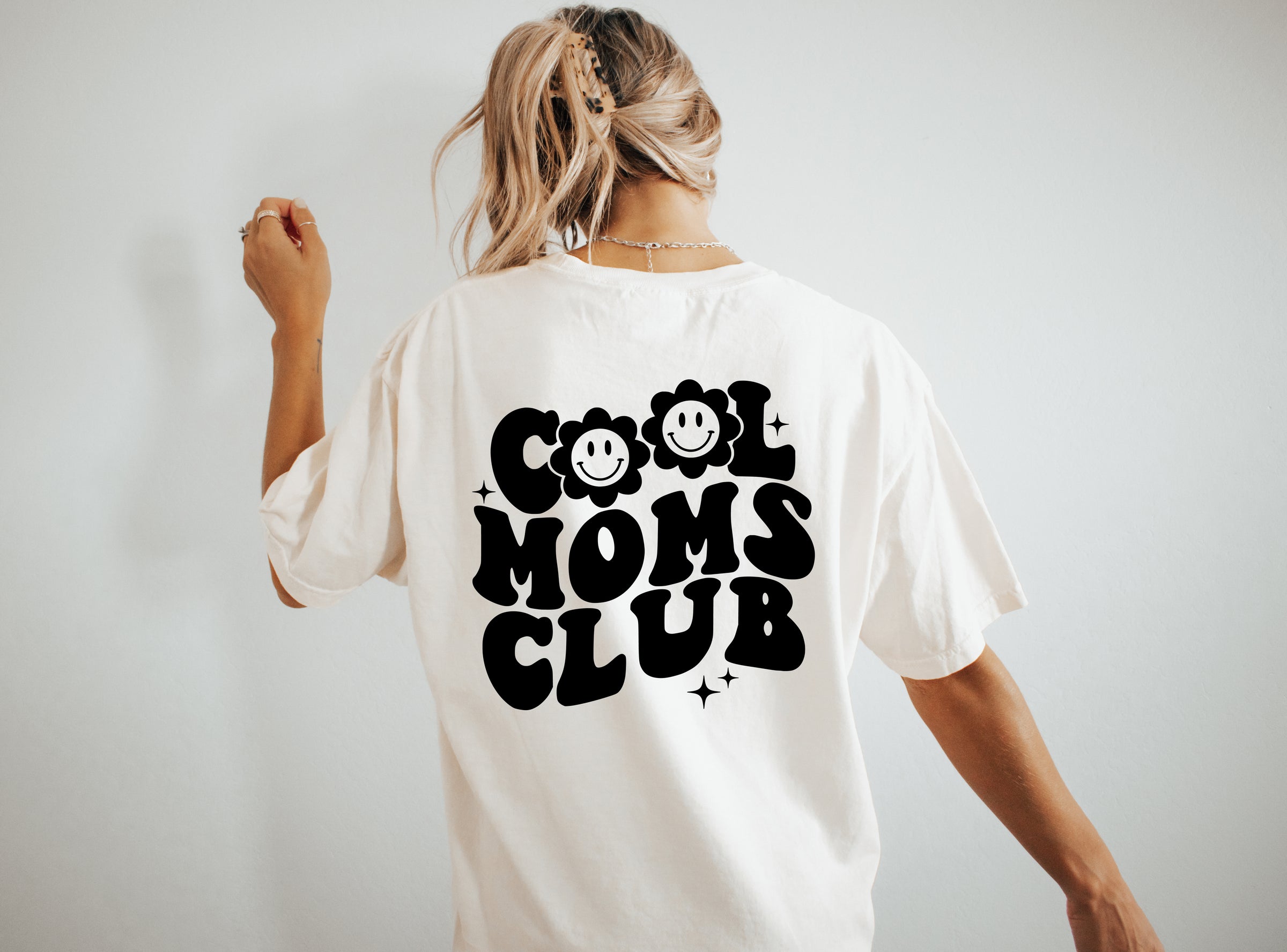 Cool Moms Club Comfort Colors Adult Tee Back design