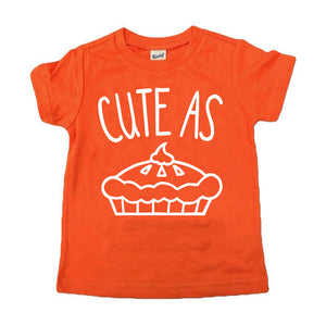 Cute as Pie - Orange Kids Tee | White design