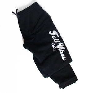 Fall Vibes Only - Black Unisex Fleece Joggers / Size L