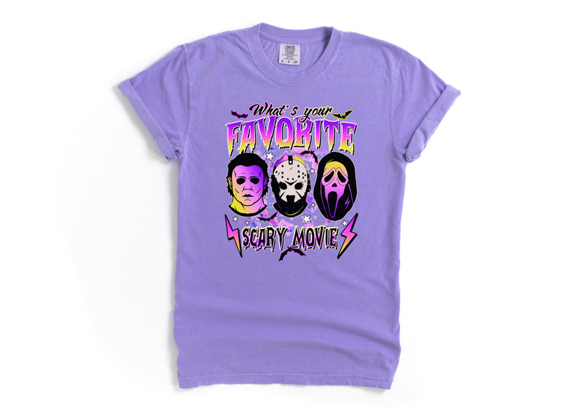 What's Your Favorite Scary Movie - Comfort Colors Unisex Tee