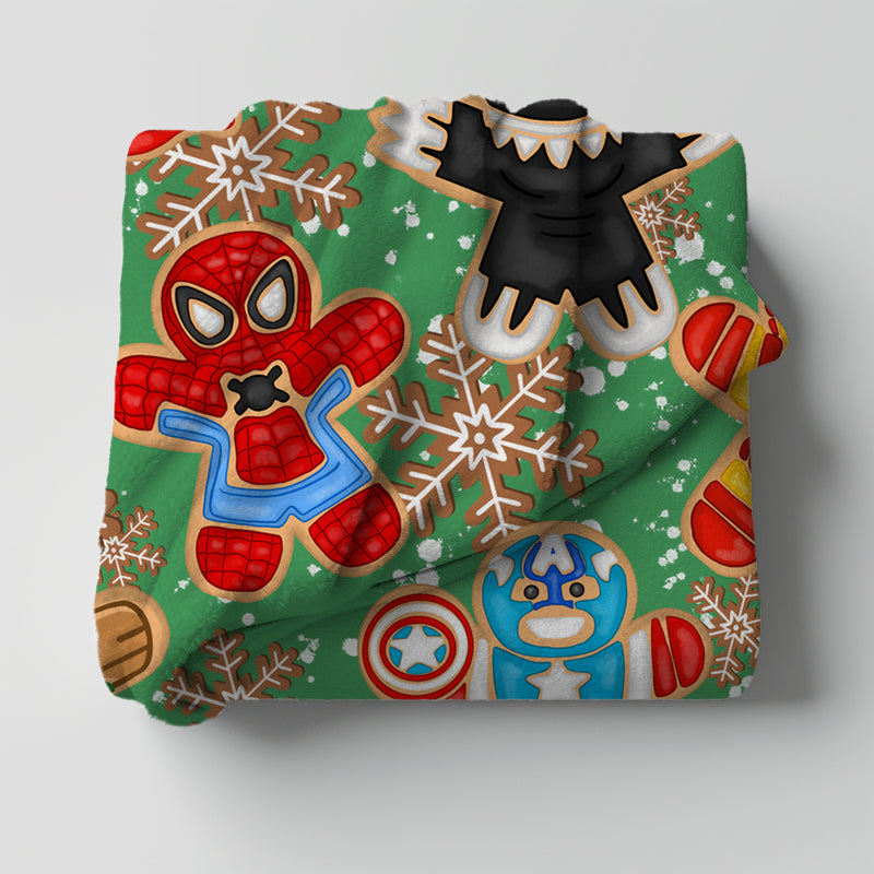 Superhero Gingerbread Minky Throw Blanket