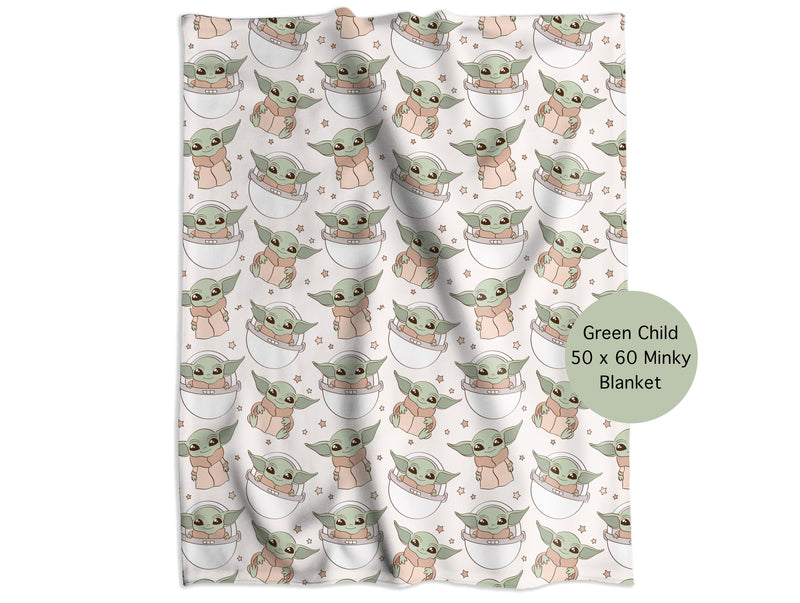May the Fourth Green Child Minky Throw Blanket