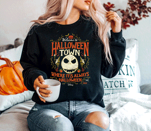 Welcome to Halloweentown - Black Unisex Adult Fleece Pullover