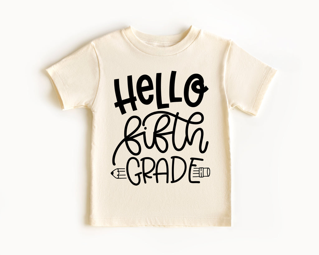 Hello Fifth Grade - Kids Tee | Handwritten