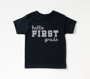 Hello First Grade - Kids Tee | Collegiate