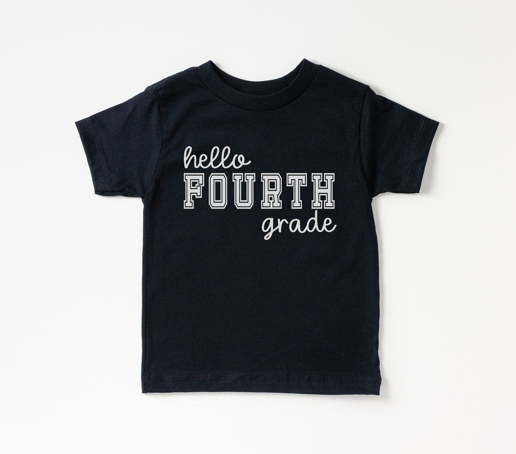 Hello Fourth Grade - Kids Tee | Collegiate