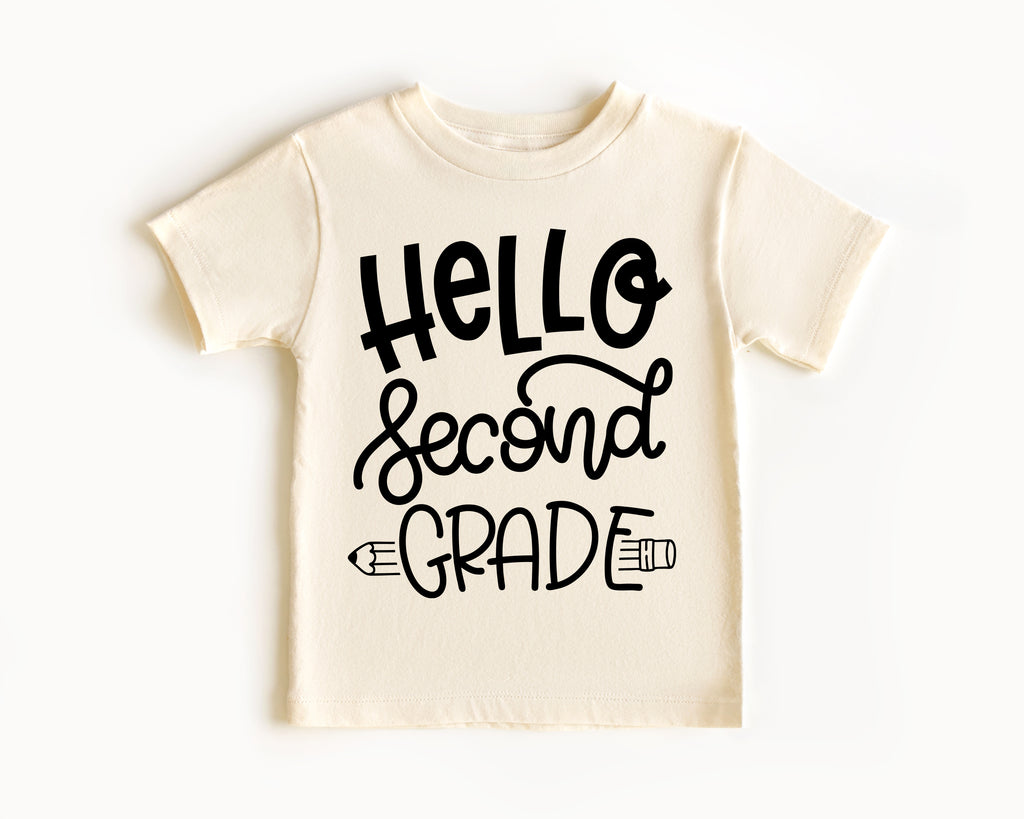 Hello Second Grade - Kids Tee | Handwritten