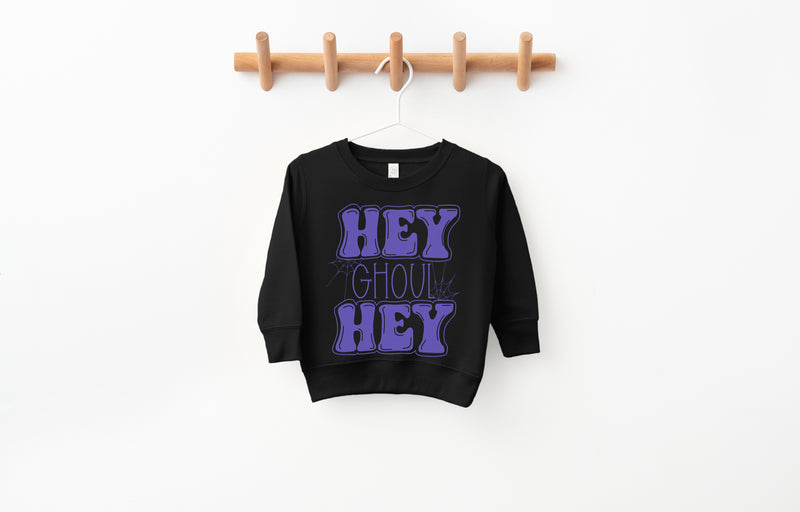 Hey Ghoul Hey - Kids Fleece Pullover | Purple ink