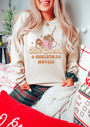Hot Cocoa & Christmas Movies - Adult Unisex Fleece Sweatshirt
