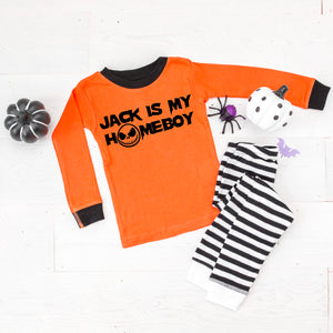Jack is my Homeboy - Toddler Orange Striped Pajama Set / Size 3