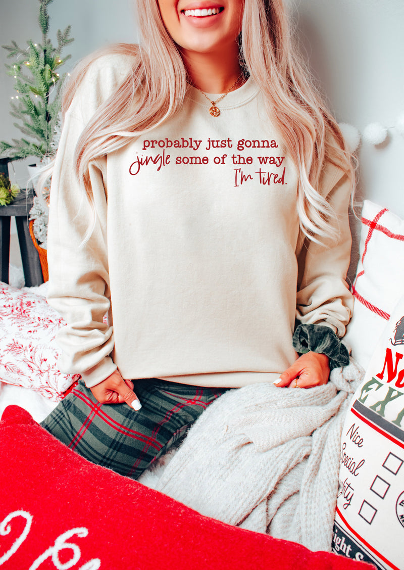 Jingle Some of the Way - Unisex Adult Fleece Sweatshirt | Red ink