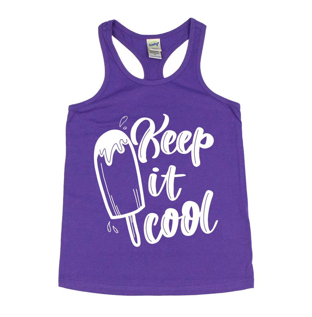 Keep It Cool - Purple Racerback kids tank / Size 3