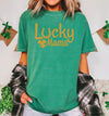 Lucky Mama - Comfort Colors Unisex Adult Tee | Gold Shimmer