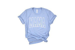 Mama Big Outline - Bella + Canvas Unisex Adult Tee | White ink