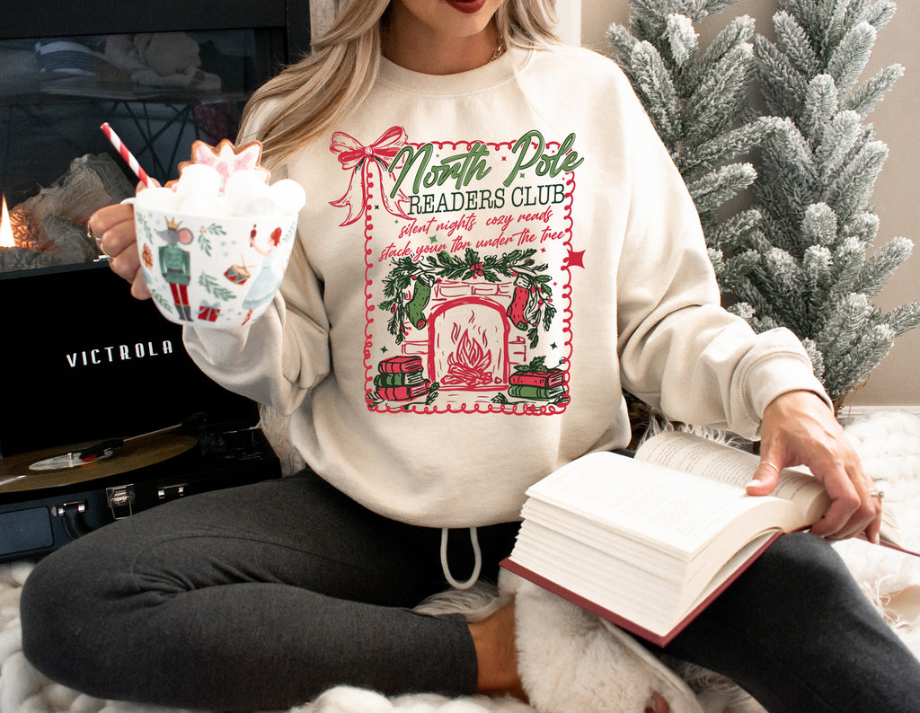North Pole Readers Club - Unisex Adult Fleece Sweatshirt