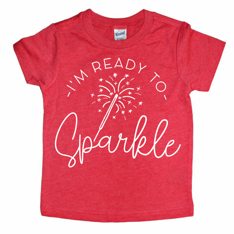 I'm Ready to Sparkle - Heather Red Kids Tee