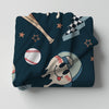 Retro Baseball Boy Minky Throw Blanket