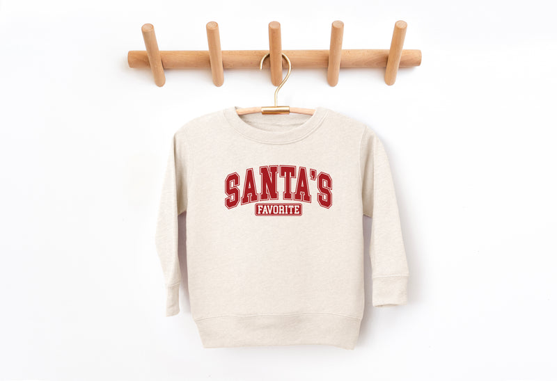 Santa's Favorite - Kids Fleece Sweatshirt | Red ink
