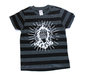 It's Showtime - Kids Striped Tee | White ink