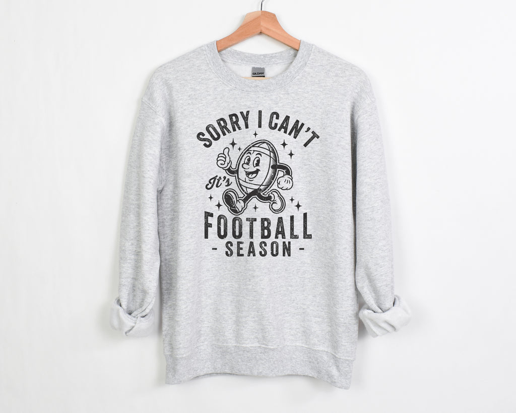 Sorry I Can't Football season - Unisex Adult Fleece Pullover | Black Text