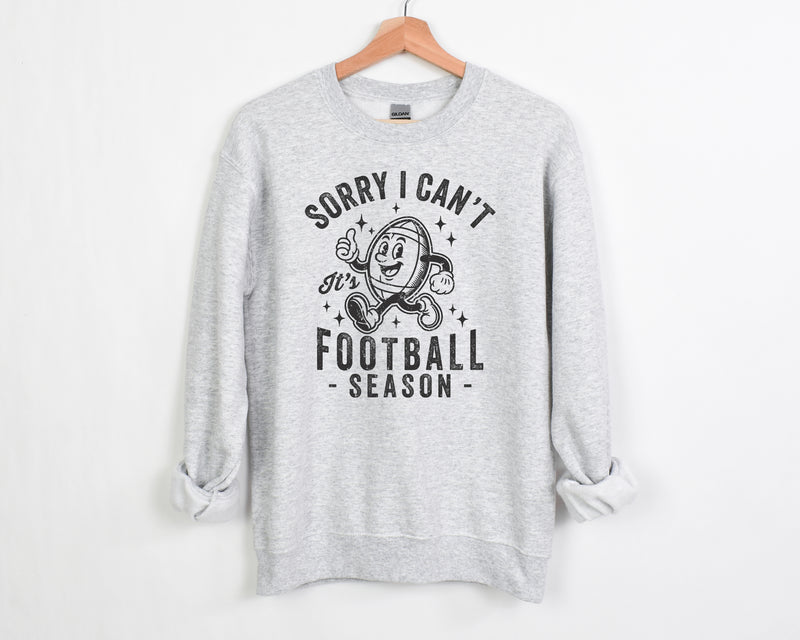 Sorry I Can't Football season - Unisex Adult Fleece Pullover | Black Text