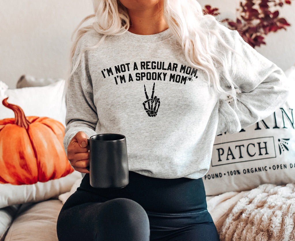 I'm a Spooky Mom - Ash Unisex Adult Fleece Pullover