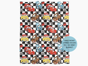 Sweetheart Springs Racers Checkered Minky Throw Blanket
