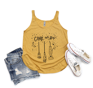Come, We Fly! - Antique Gold Women's Festival Tank