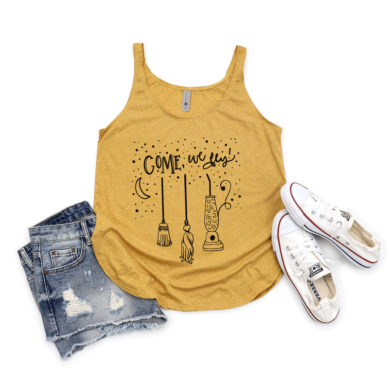 Come, We Fly! - Antique Gold Women's Festival Tank
