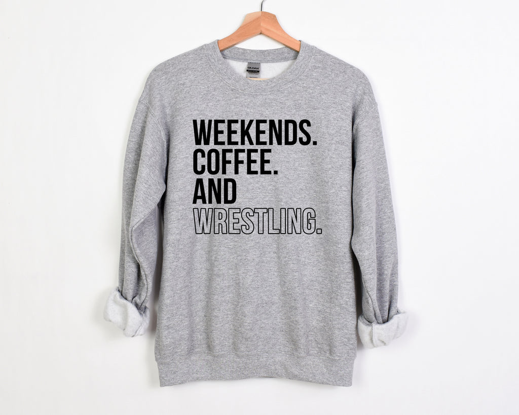 Weekends. Coffee. and Wrestling - Unisex Adult Fleece Pullover