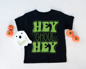 Hey Ghoul Hey - Kids Halloween Tee | Lime Green ink
