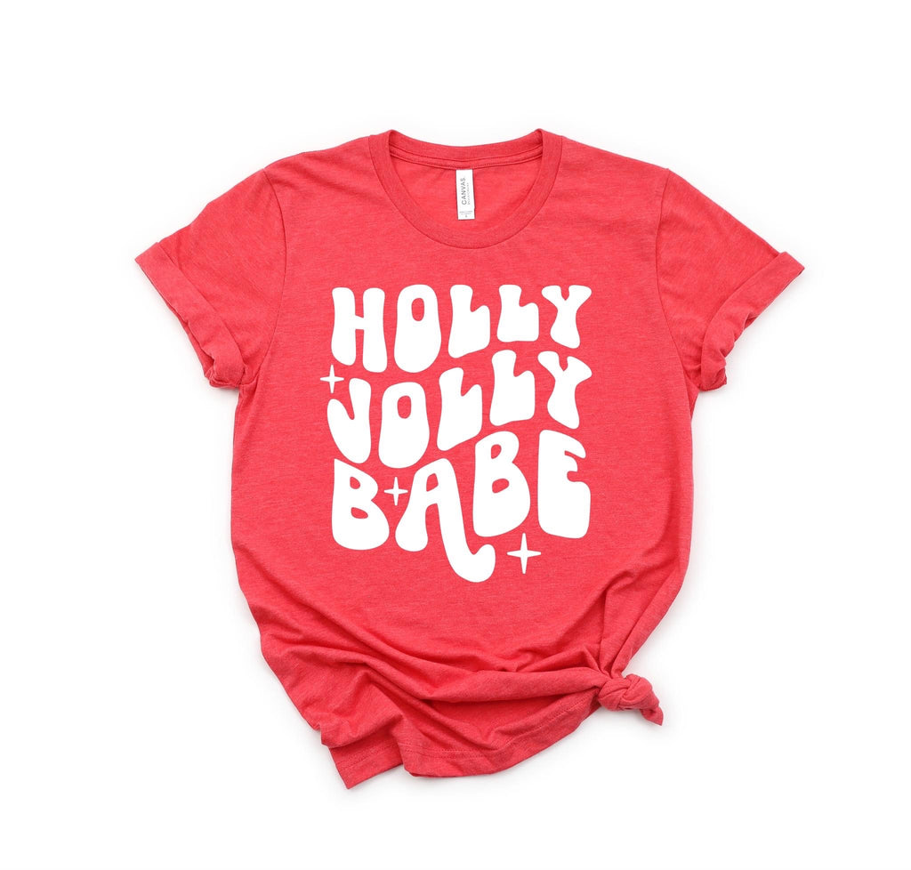 Holly Jolly Babe - Heather Red Unisex Adult Tee