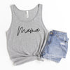 Mama minimalist | Black ink - Athletic Grey Unisex Tank