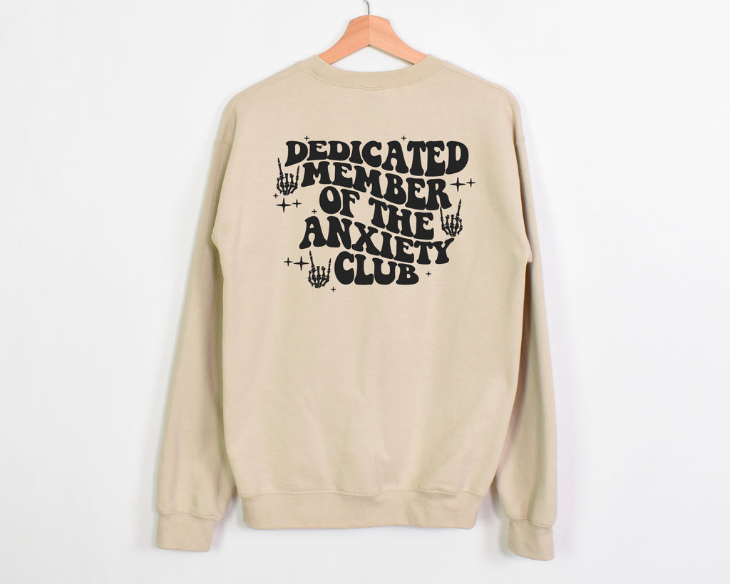 Dedicated Member of the Anxiety Club - Sand Unisex Fleece Pullover