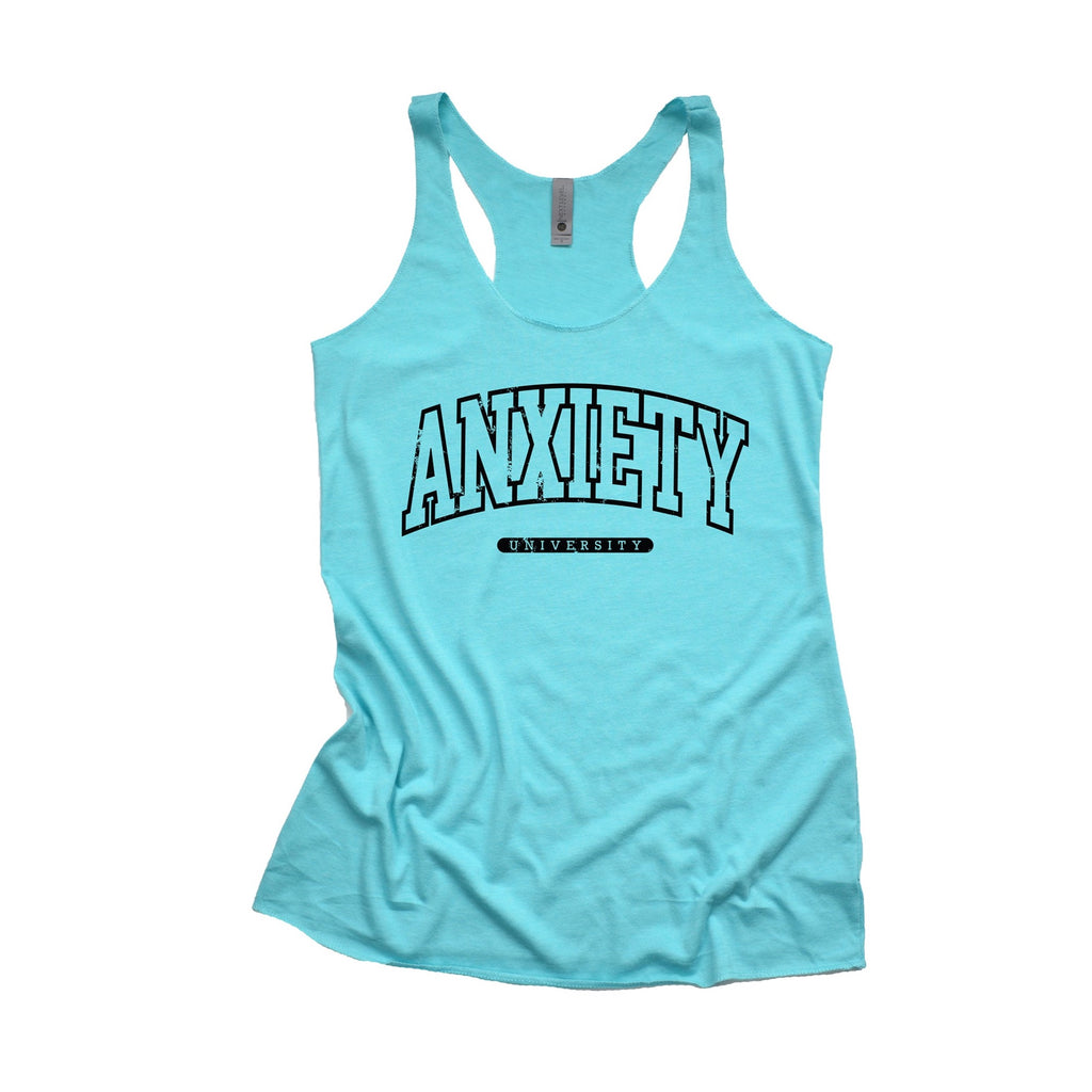Anxiety University - Women's Racerback Tank | Black ink