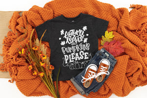 Autumn Leaves & Pumpkins Please - Kids Tee