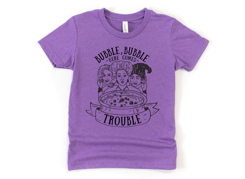 Bubble Bubble Here Come Trouble - Kids Halloween Tee
